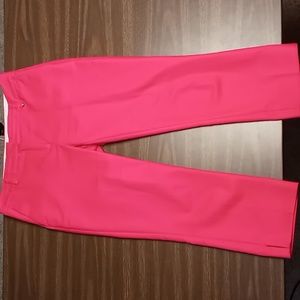 Willi Smith Bright Pink Capri Pants w Leg Hem Slits Size 4